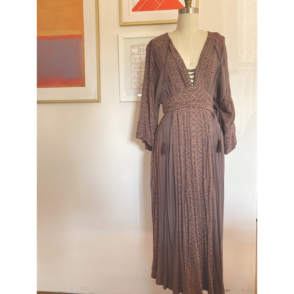 Anthropologie V Plunge Midi Dress